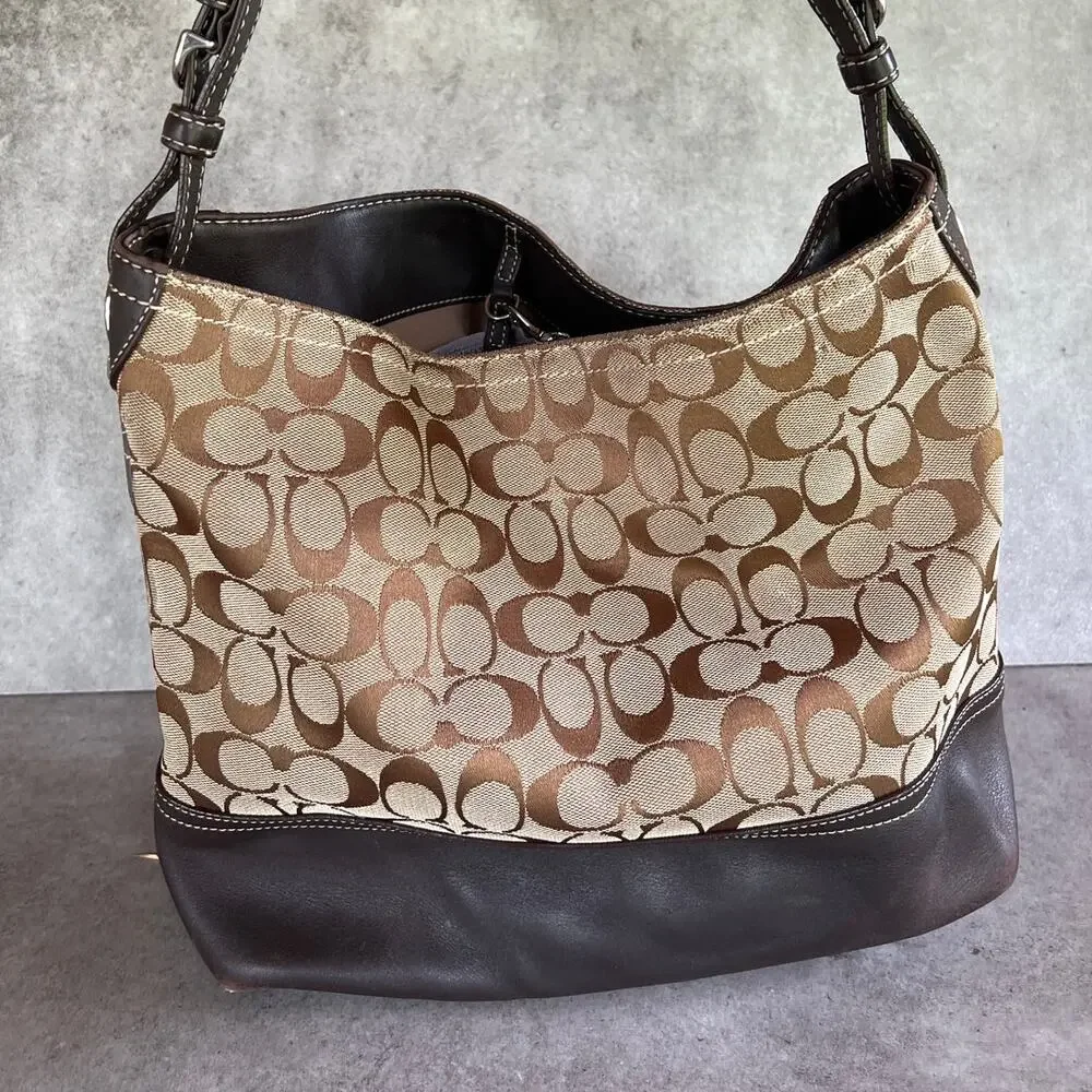 Coach Y2K Vintage Signature Canvas Hobo Shoulder Bag (Style No. 2156) monogram